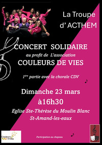 Concert solidaire au profit de Couleurs de Vies