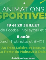 Animations sportives au Parc Loisirs et Nature de La Porte du Hainaut à Raismes